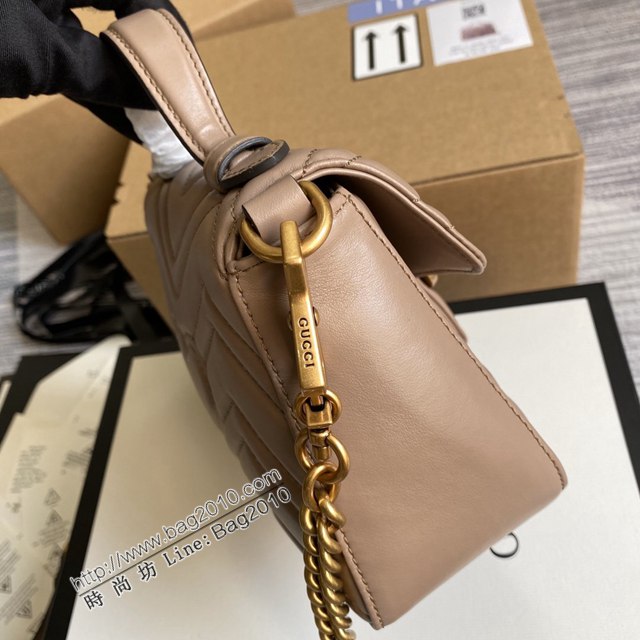 Gucci新款女包 古馳雙G銜縫迷你手提單肩斜挎鏈條包 Gucci原廠皮GG Marmont郵差包系列女包 547260  ydg3144
